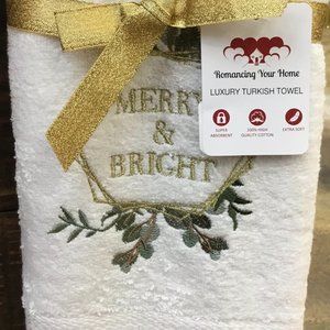Beautiful Christmas Hand Towels. Merry & Bright 0661
